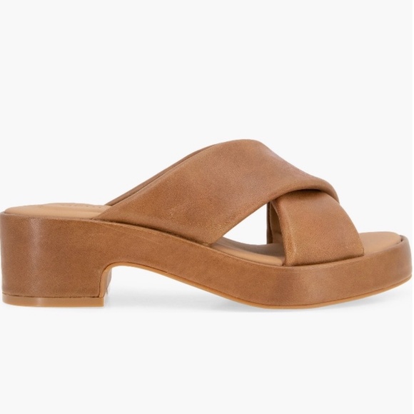 gentle souls Shoes - Gentle Souls River Platform Slide Sandal Luggage Leather SZ 9.5